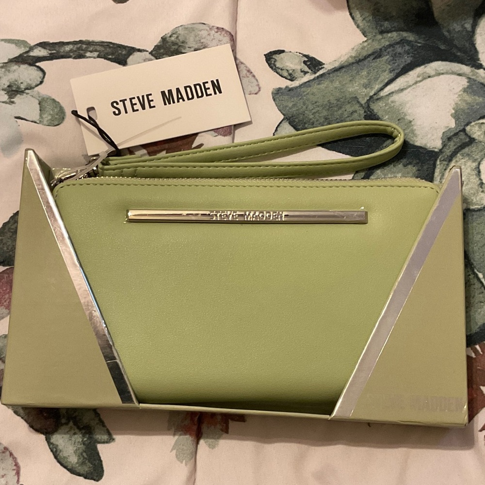 New Steve Madden Green Clutch Bag